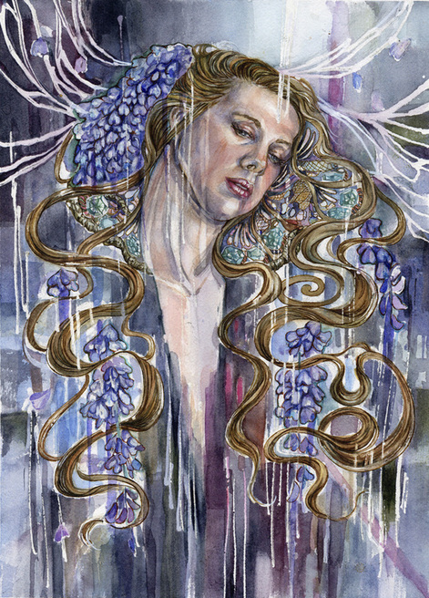 Wisteria full painting